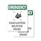 Signmission Evacuation Muster Point With Symbol, 7 in W x Rectangle, Plastic OS-2PACK-EM-P-710-V-10472 - alternate 1